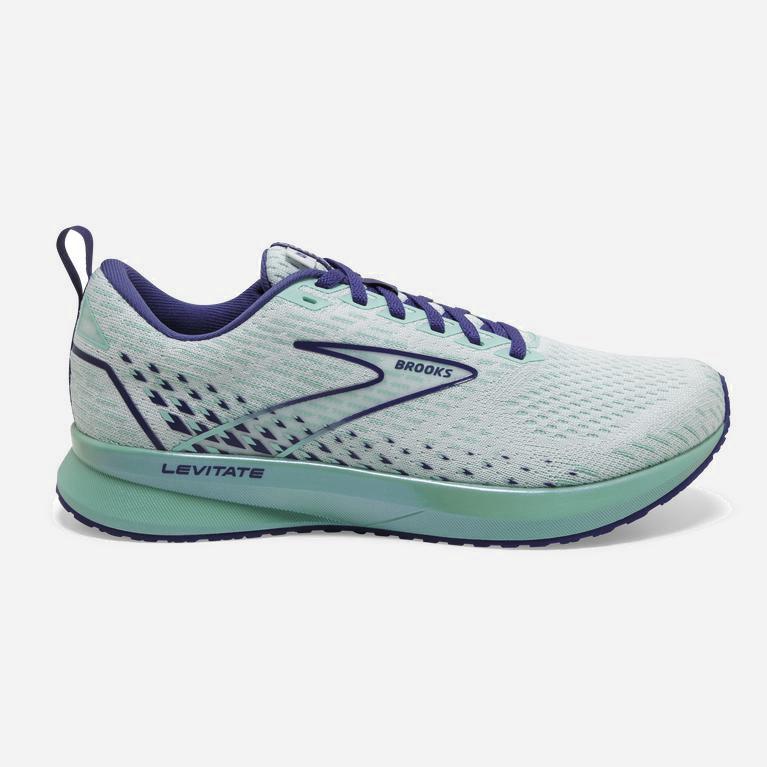 Brooks Levitate 5 Hardloopschoenen voor Dames Wit/Donkerblauw Blauw (AYFHN-5769)